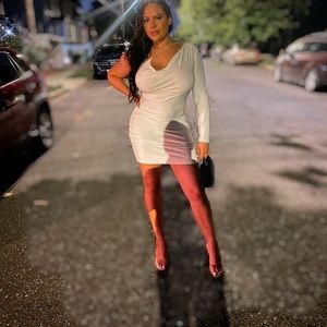 WHITE off the shoulder dress